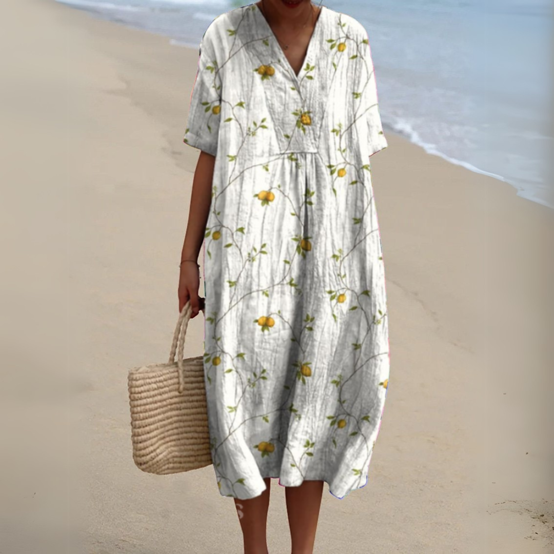 Miela – Yellow Bloom Cotton Dress