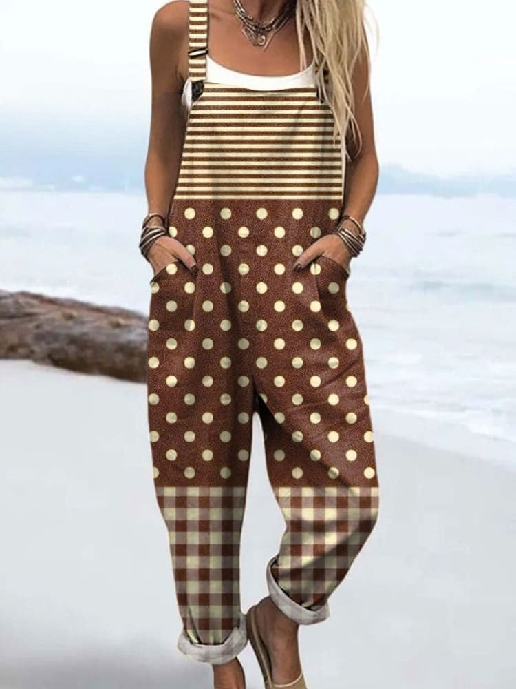 Mara — Retro Patchwork Overalls for Women