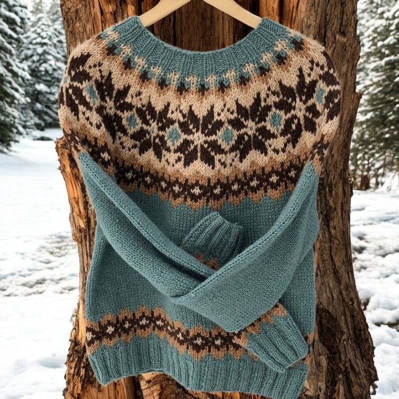 Kaisha – Nordic Pattern Wool Sweater for Women