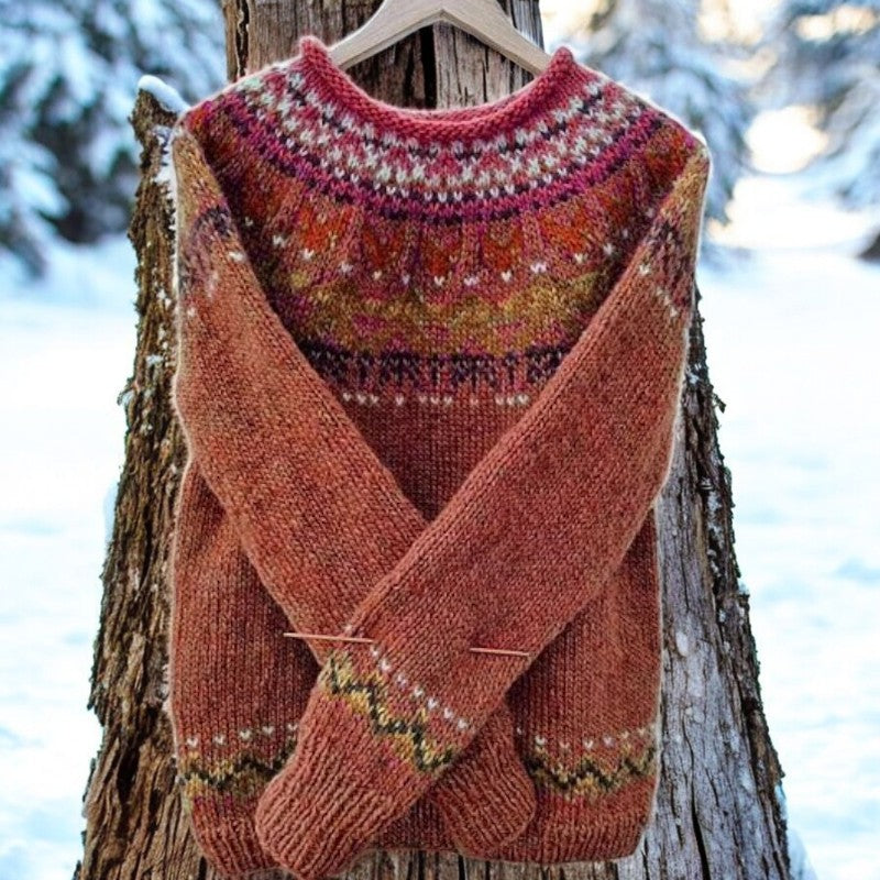 Ellah – Hand-Knit Fair Isle Sweater for Women
