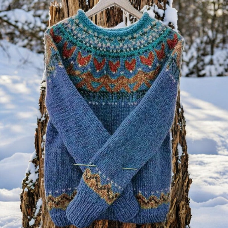 Alvera – Hand-Knit Wool Sweater for Women
