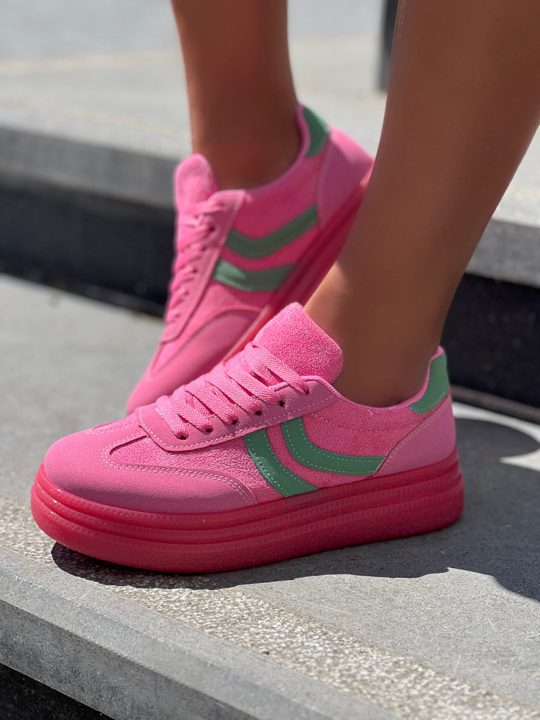 Abena – Colorburst Suede Pink Sneakers for Women