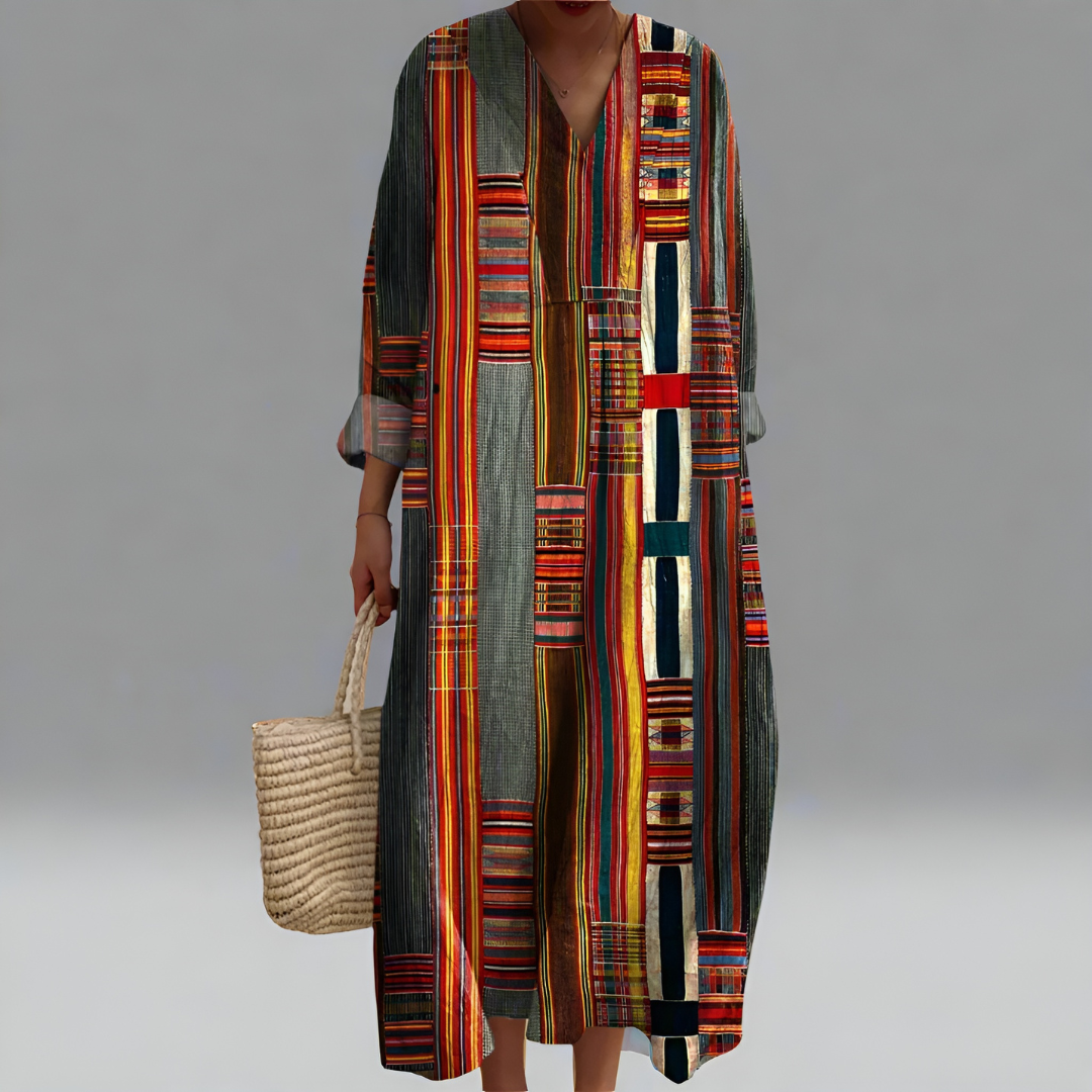 Saraya – Heritage Stripe Midi Dress for Women