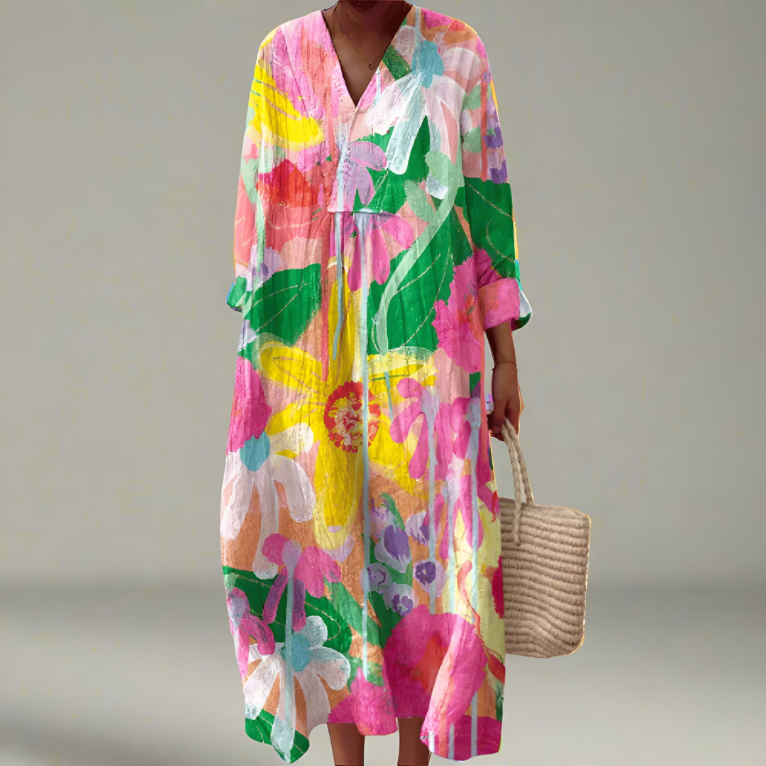 Zelina – Sunburst Petal Maxi Dress