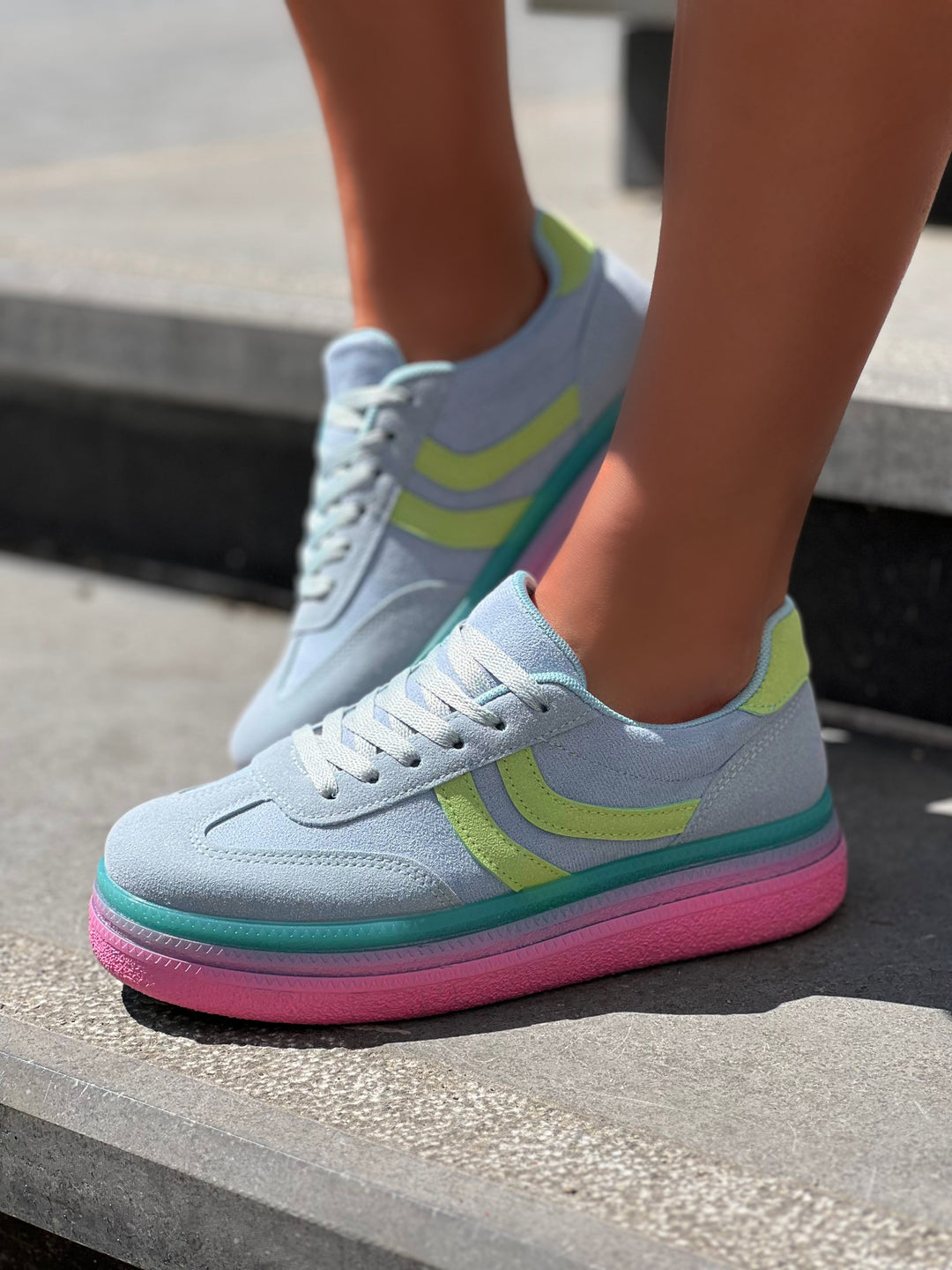 Abena – Colorburst Suede Blue Sneakers for Women