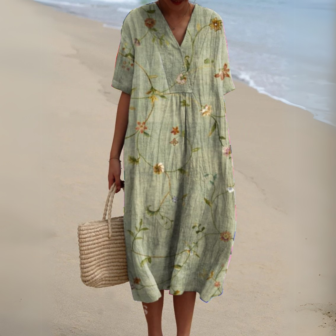 Amara – Soft Meadow Linen Dress