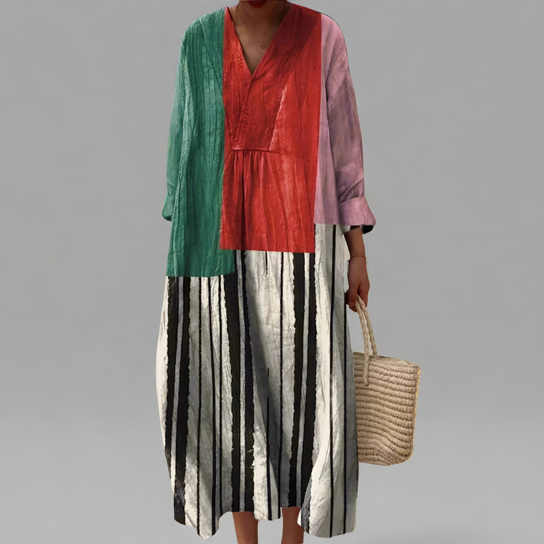 Noora – Abstract Harmony Midi Dress for Women
