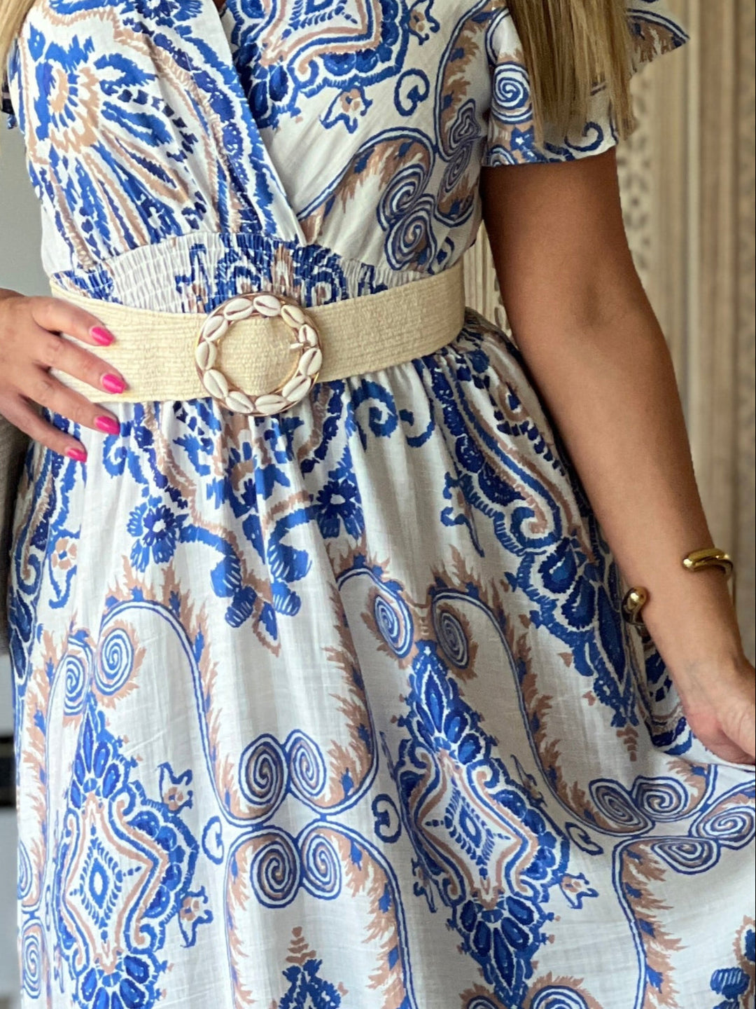 Maravela – Woven Belt with Shell Buckle for Women