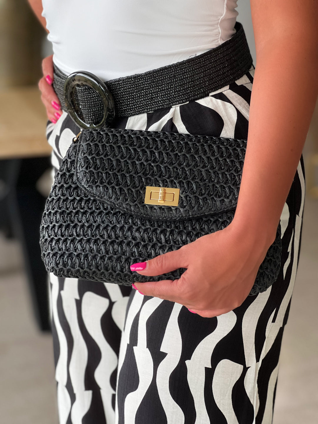Neriva – Woven Clasp Clutch Bag for Women