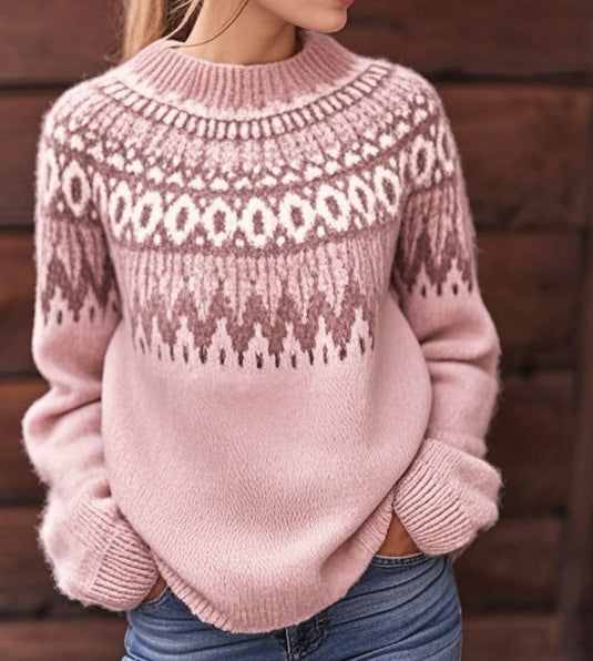 Hannah – Soft Knit Pattern Sweater for Women