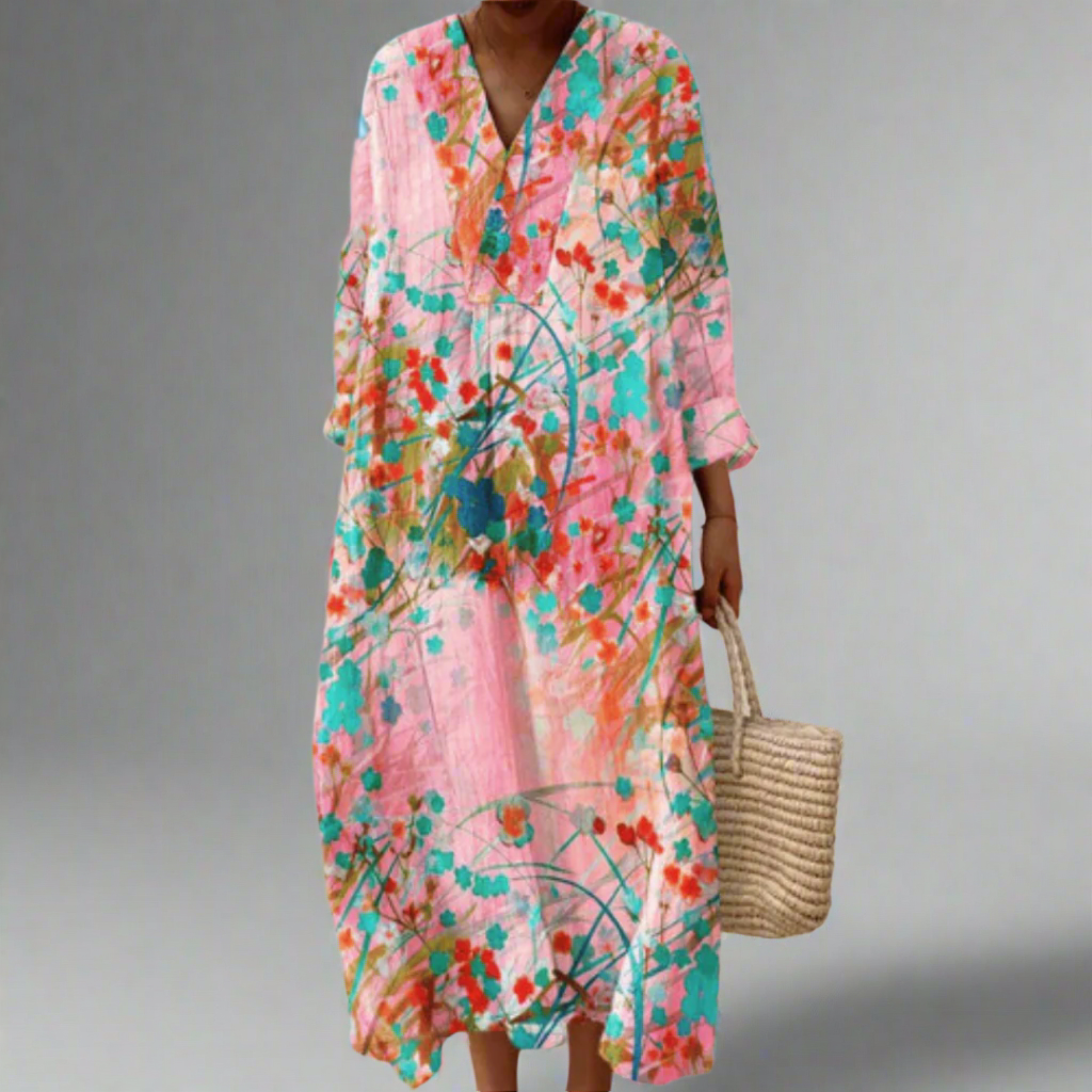 Alira – Watercolor Bloom Maxi Dress