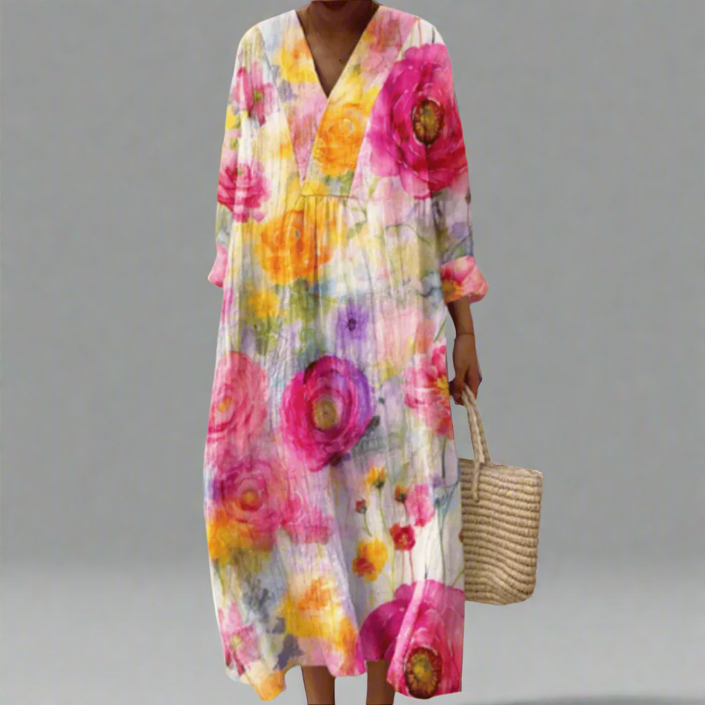 Camira – Watercolor Bloom Maxi Dress