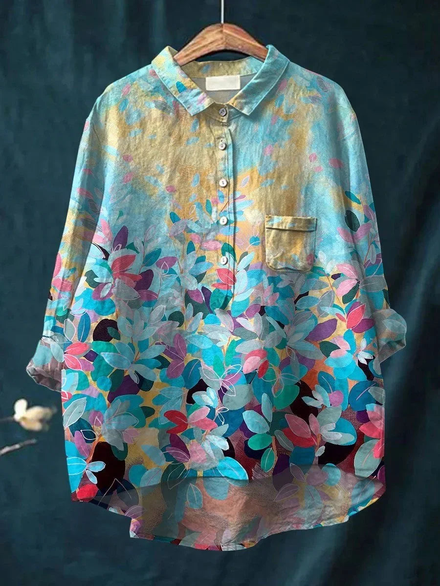 Lumira – Watercolor Garden Shirt for Women