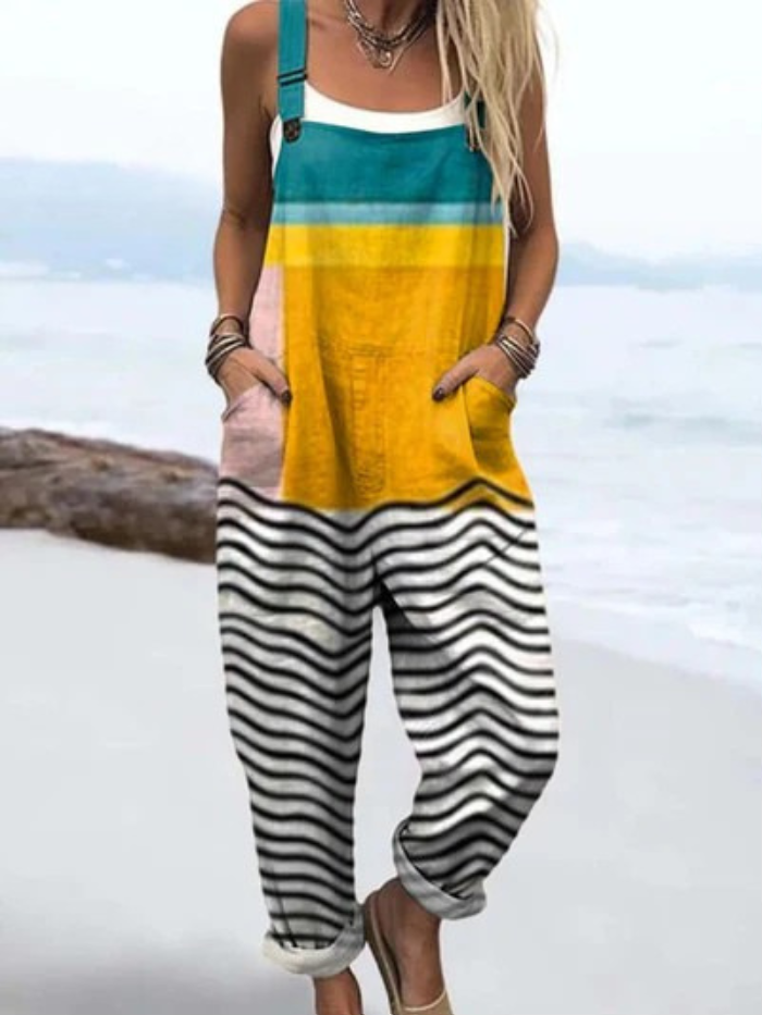 Lunora — Coastal Stripe Overalls for Women
