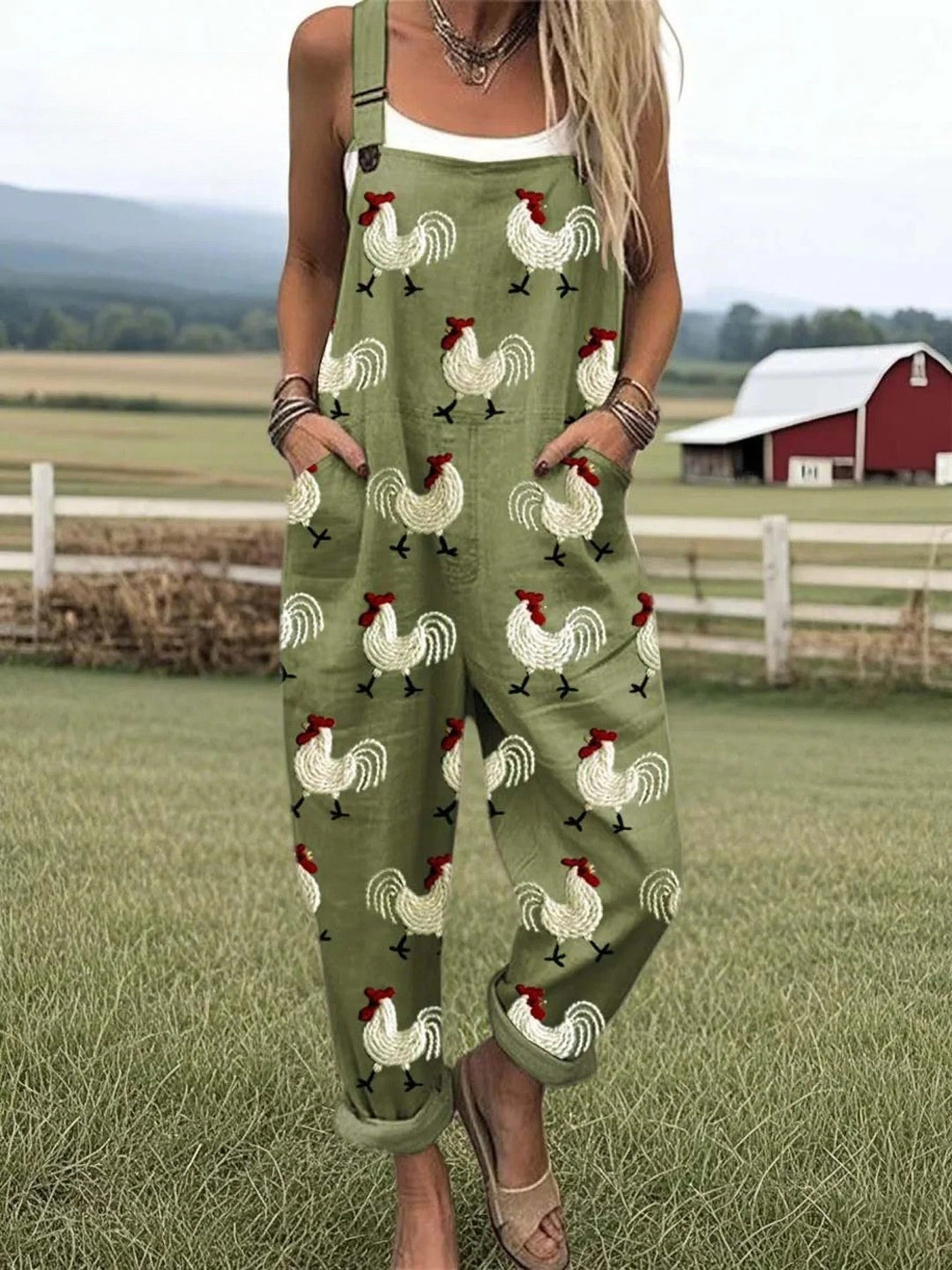 Henley — Farmstead Rooster Overalls for Women
