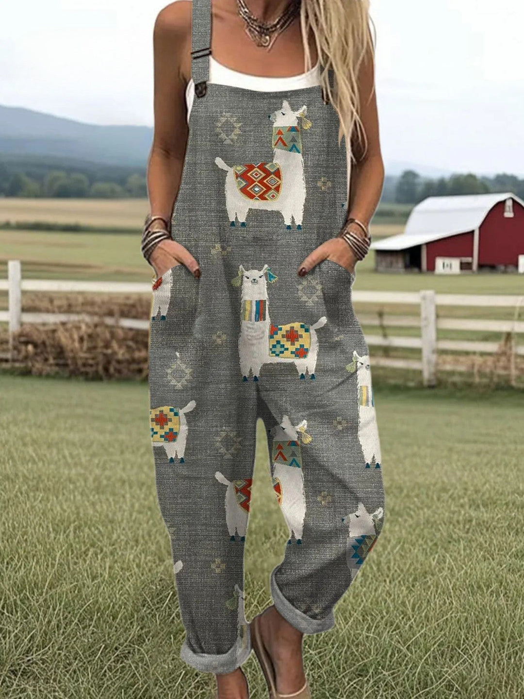 Loma — Boho Llama Overalls for Women
