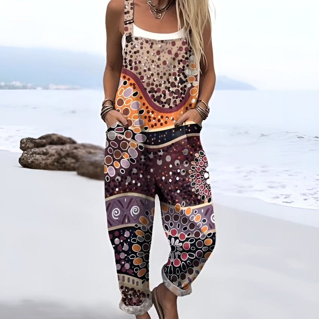 Agatha – Tribal Dot Art Overalls for Women