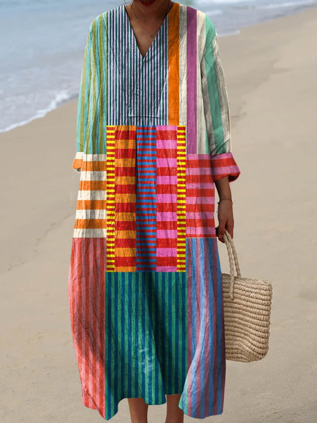 Iwona – Colorblock Longline Tunic Dress for Women