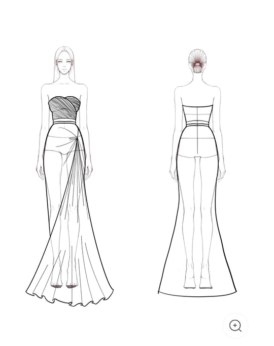 Eija – Satin Strapless Sculpted Gown