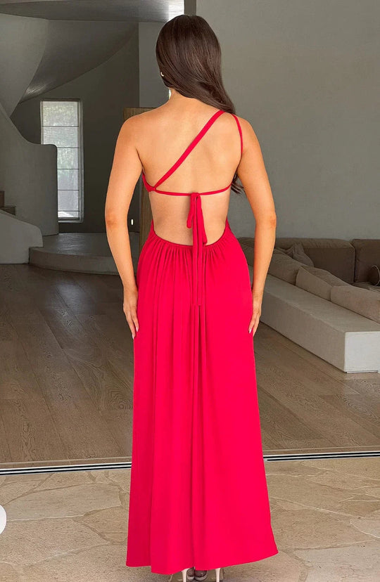 Lucie – One-Shoulder Evening Slit Gown for Women