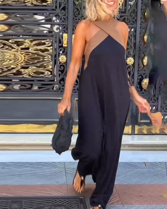 Haviland – Backless Cross-Halter Maxi Dress for Women