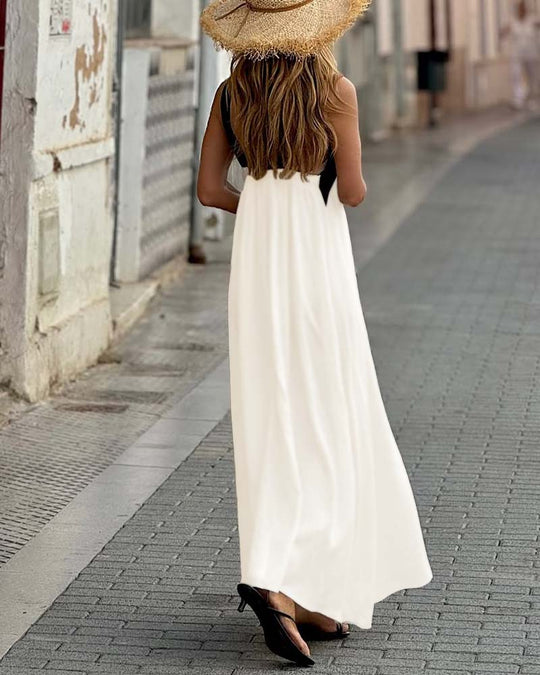 Haviland – Backless Cross-Halter Maxi Dress for Women