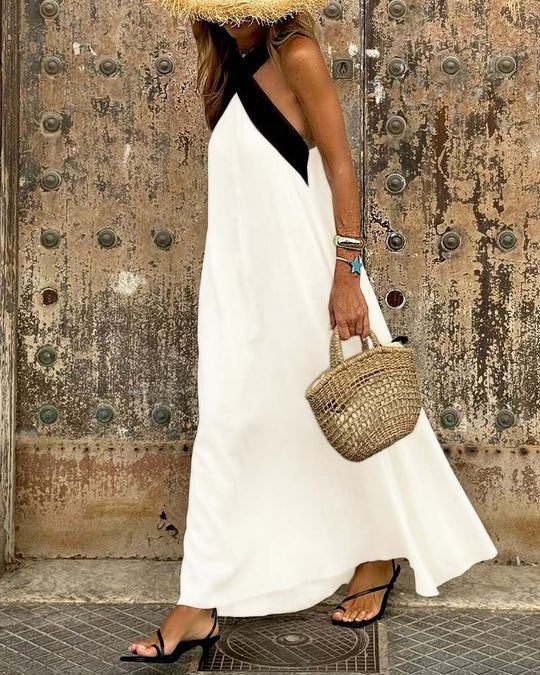 Haviland – Backless Cross-Halter Maxi Dress for Women