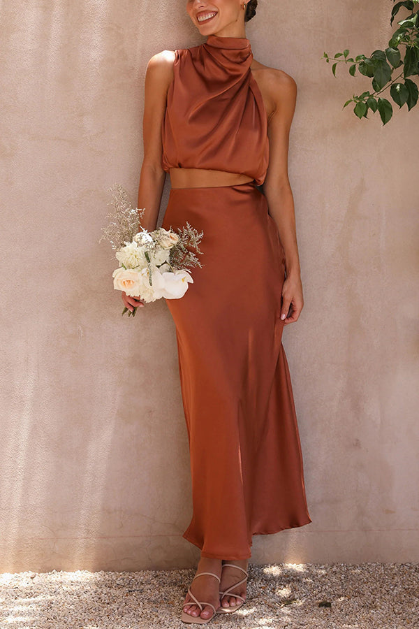 Sorelle – Satin Halter Gown for Women