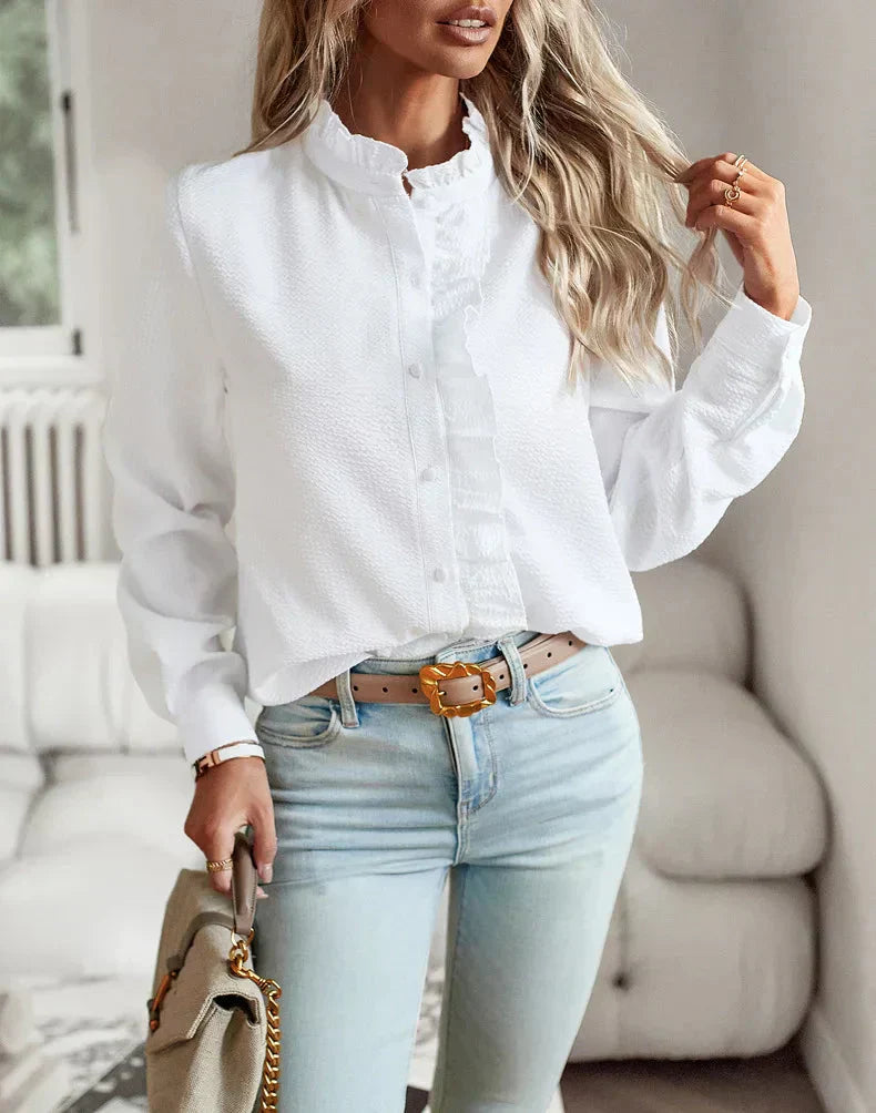 Georgette – Textured Cotton Button-Up Shirt for Women