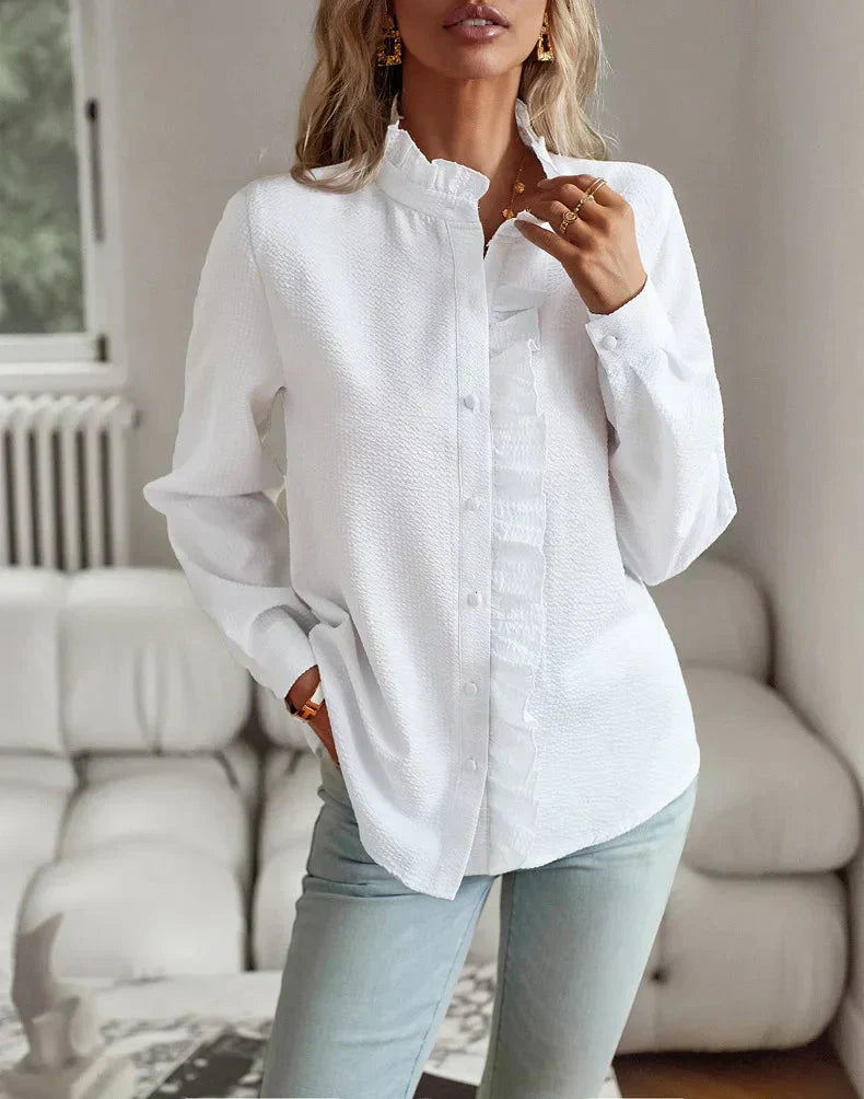 Georgette – Textured Cotton Button-Up Shirt for Women