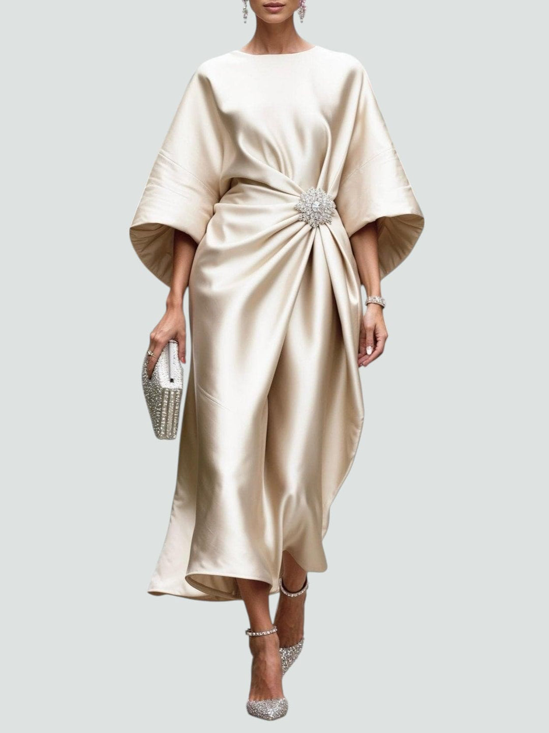 Zoska – Luxe Draped Satin Dress for Women