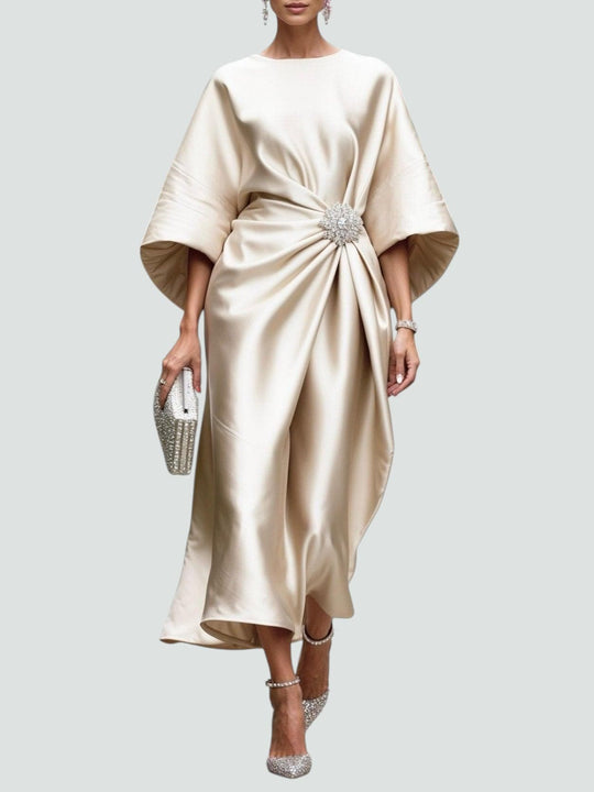 Zoska – Luxe Draped Satin Dress for Women