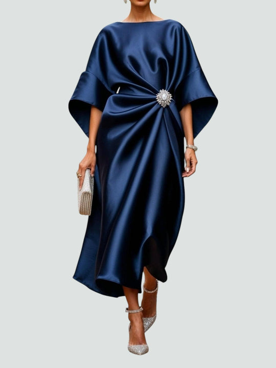 Zoska – Luxe Draped Satin Dress for Women