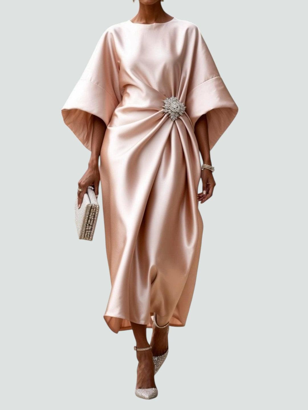 Zoska – Luxe Draped Satin Dress for Women