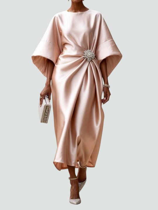 Zoska – Luxe Draped Satin Dress for Women