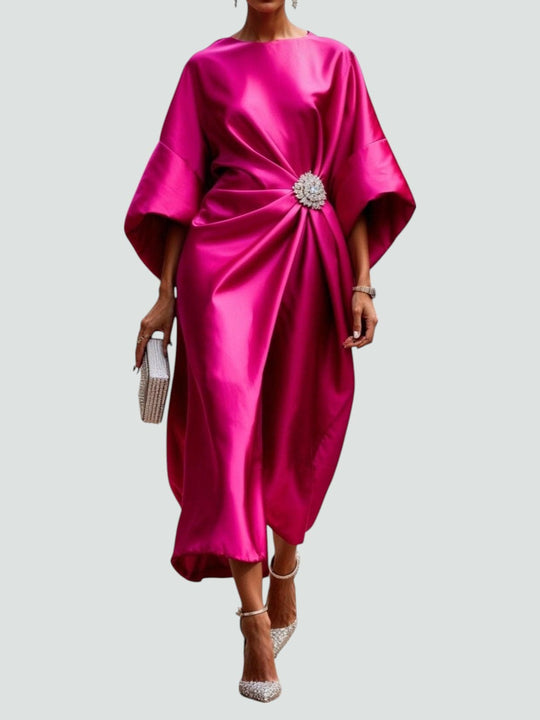 Zoska – Luxe Draped Satin Dress for Women