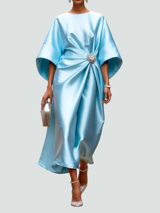 Zoska – Luxe Draped Satin Dress for Women