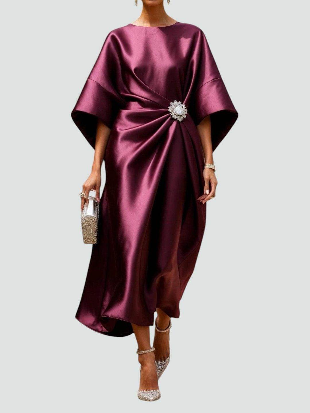 Zoska – Luxe Draped Satin Dress for Women