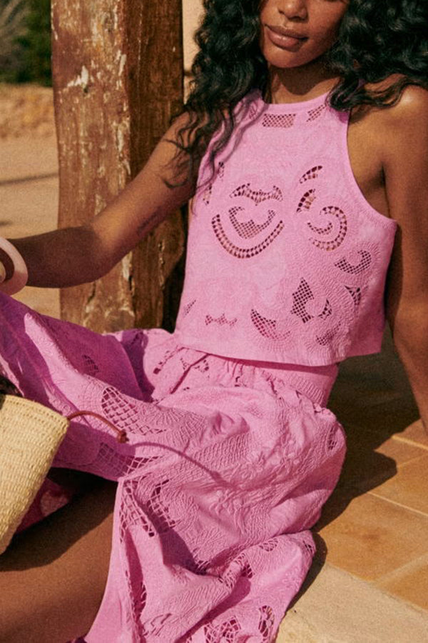 Zirella – Embroidered Eyelet Co-ord Set for Women