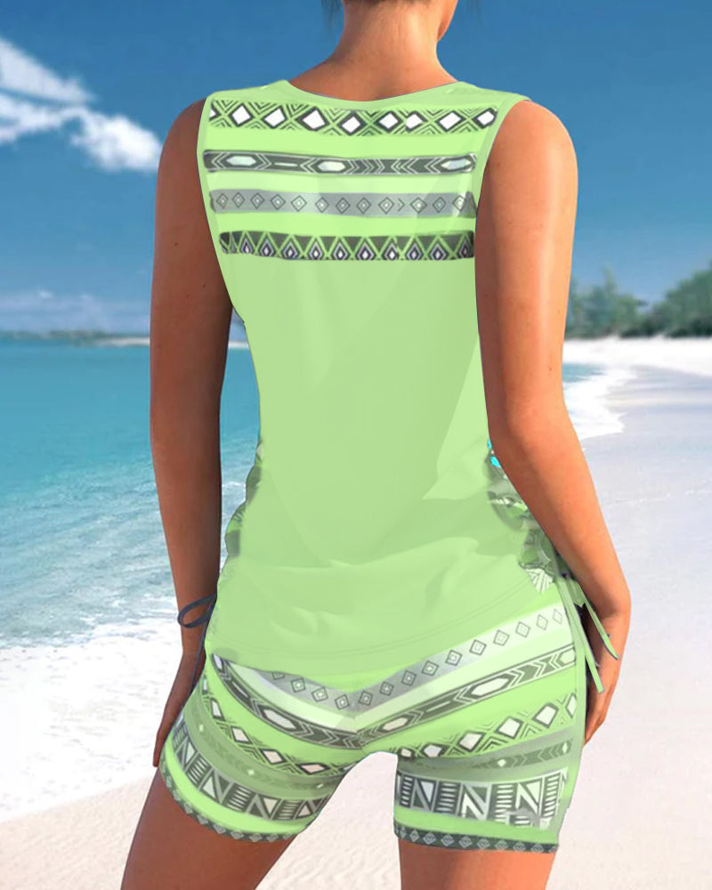 Coral – Boho Breeze Tank & Shorts Set for Women