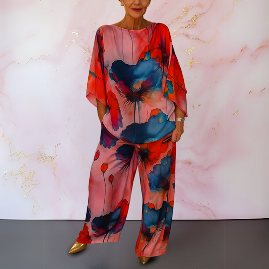 Jeacebelle – Satin Printed Lounge Set for Women