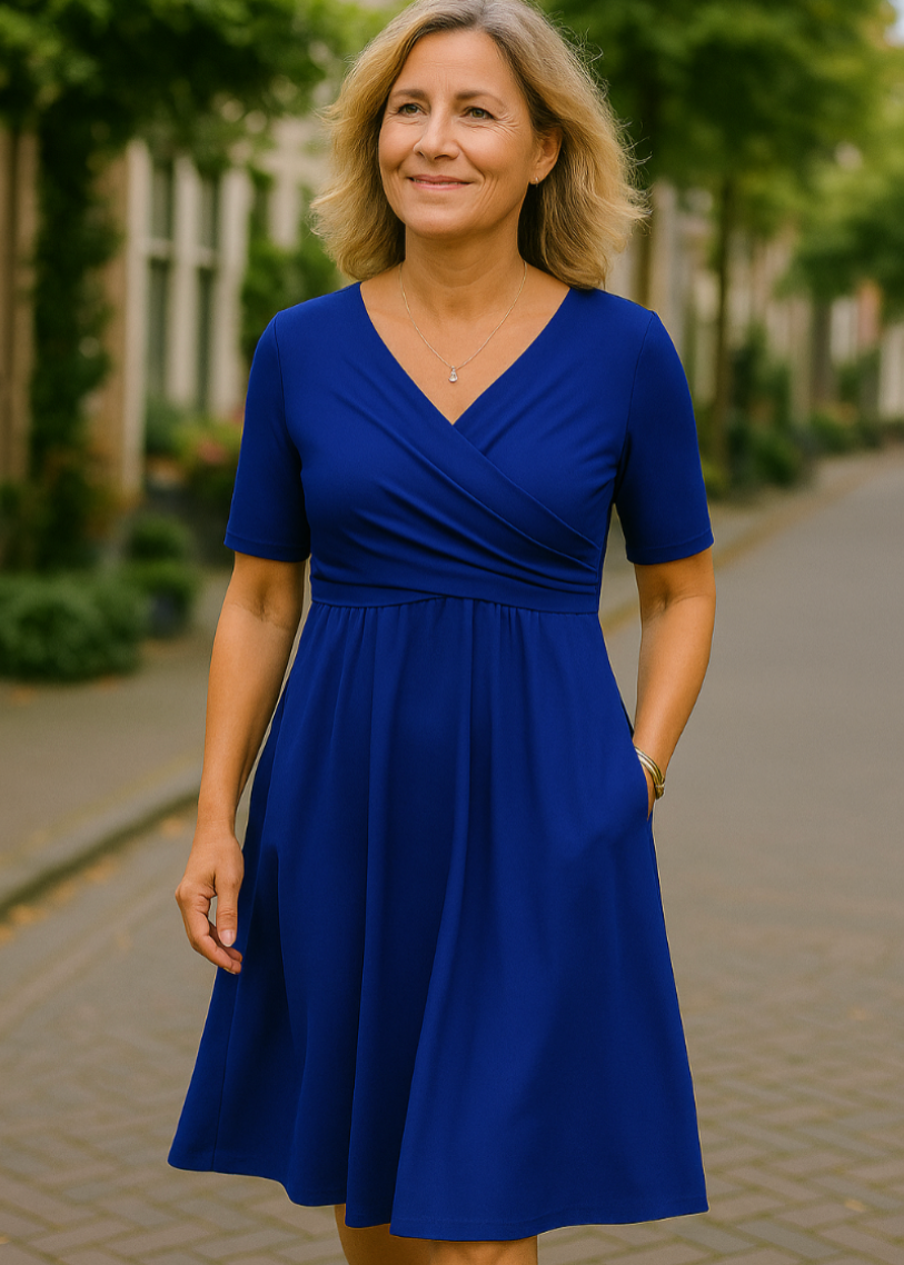 Abebech – Classic V-Neck Fit & Flare Dress for Women