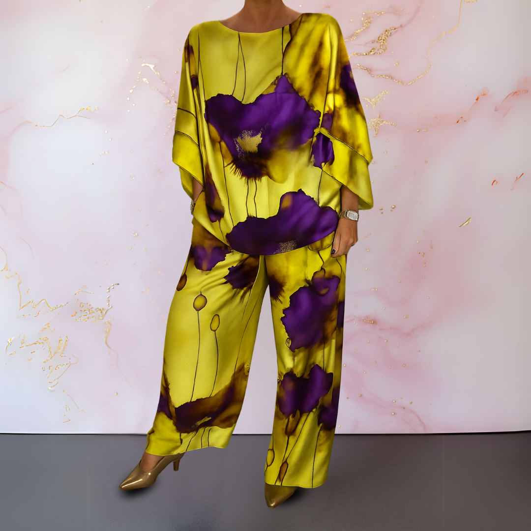 Jeacebelle – Satin Printed Lounge Set for Women