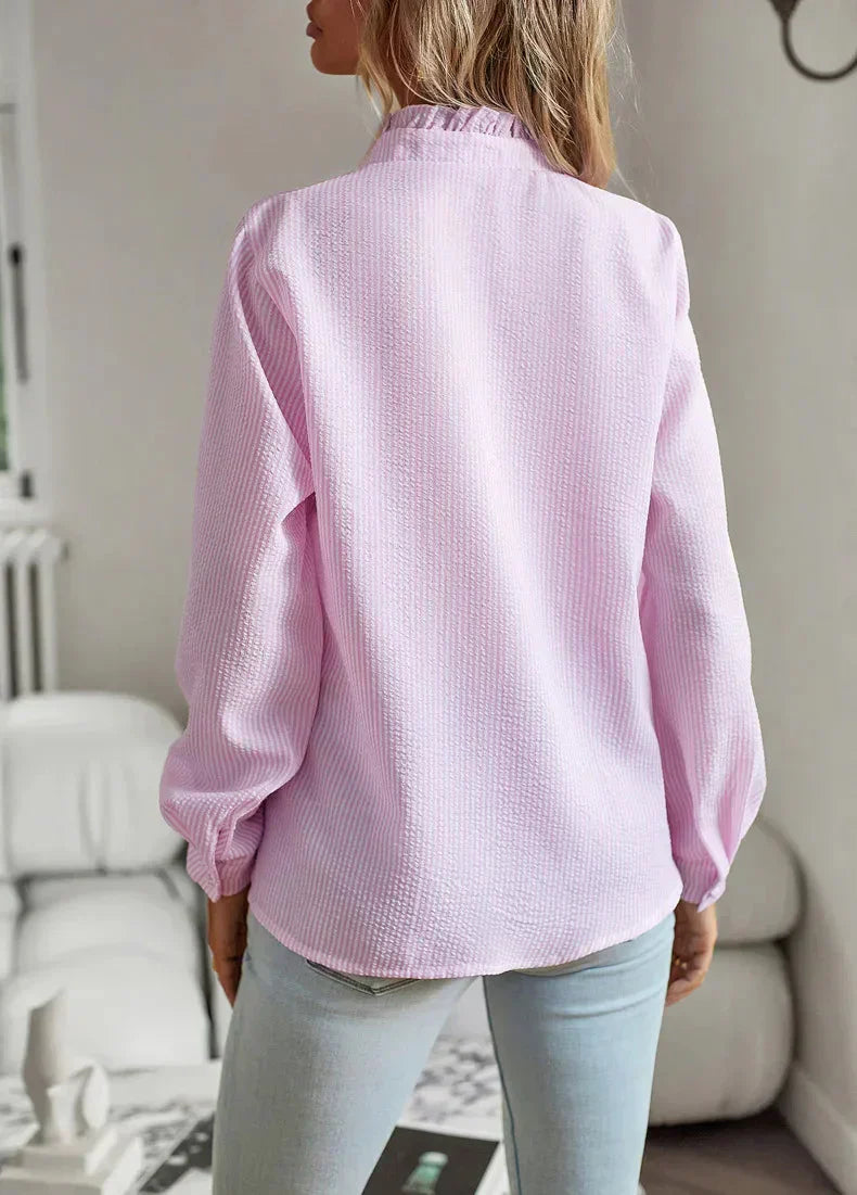 Georgette – Textured Cotton Button-Up Shirt for Women