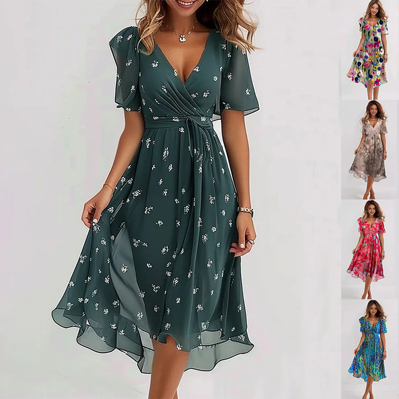 Isla – Flutter Sleeve Boho Midi Dress