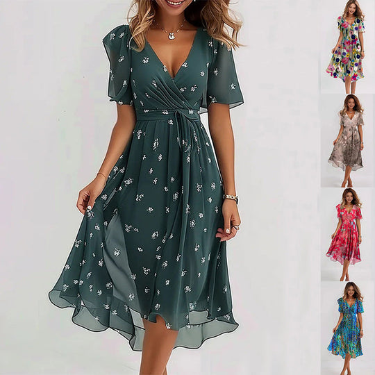 Isla – Flutter Sleeve Boho Midi Dress