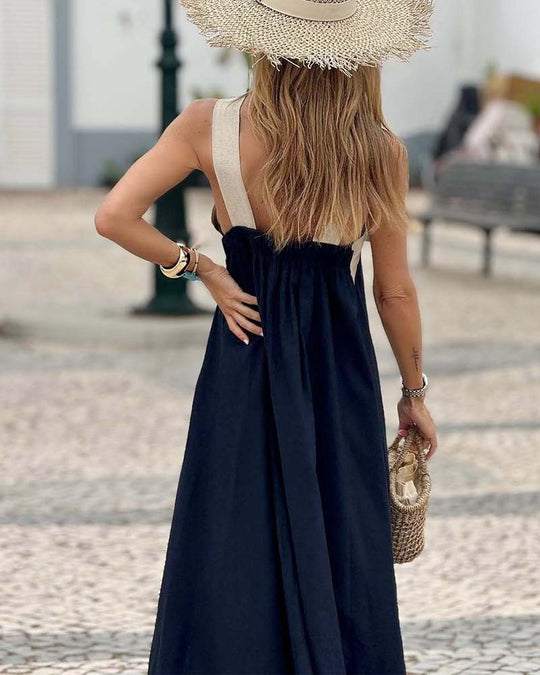 Haviland – Backless Cross-Halter Maxi Dress for Women