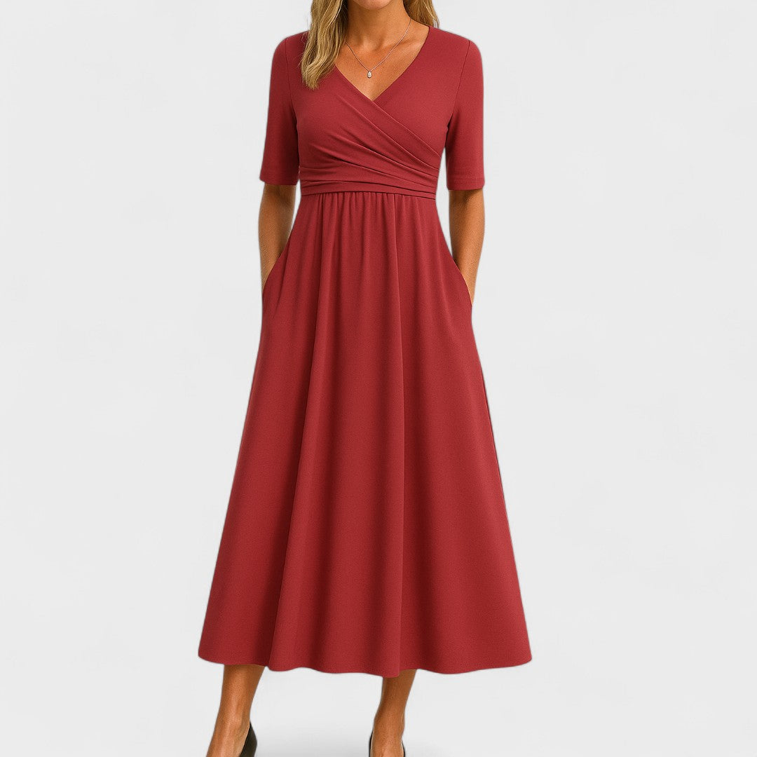 Danielle – V-Neck Empire Waist Dress for Women