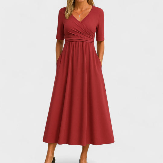 Danielle – V-Neck Empire Waist Dress for Women