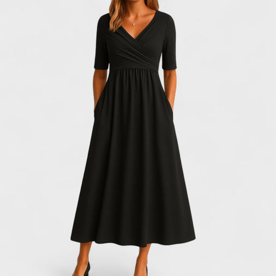 Danielle – V-Neck Empire Waist Dress for Women